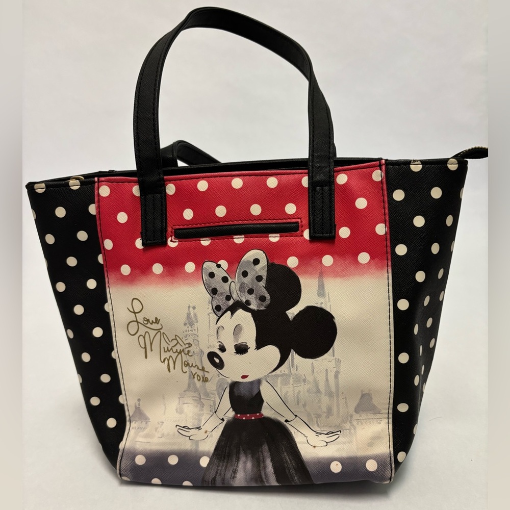 Disney Parks Black Polka Dot Minnie Mouse Tote Bag
